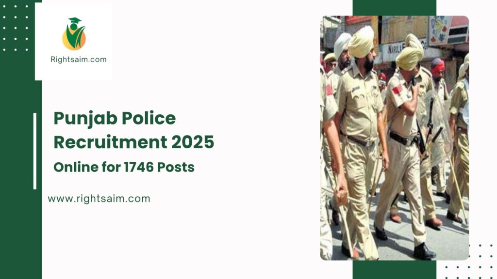 Punjab Police Recruitment 2025 Apply Online for 1746 Posts