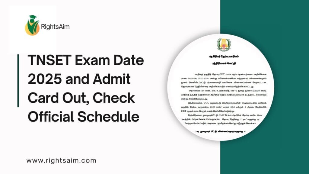 TNSET Exam Date 2025 and Admit Card Out, Check Official Schedule