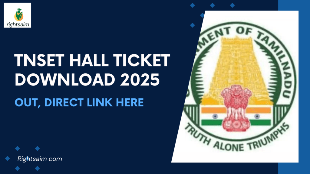 TNSET Hall Ticket Download 2025 Out, Direct Link Here