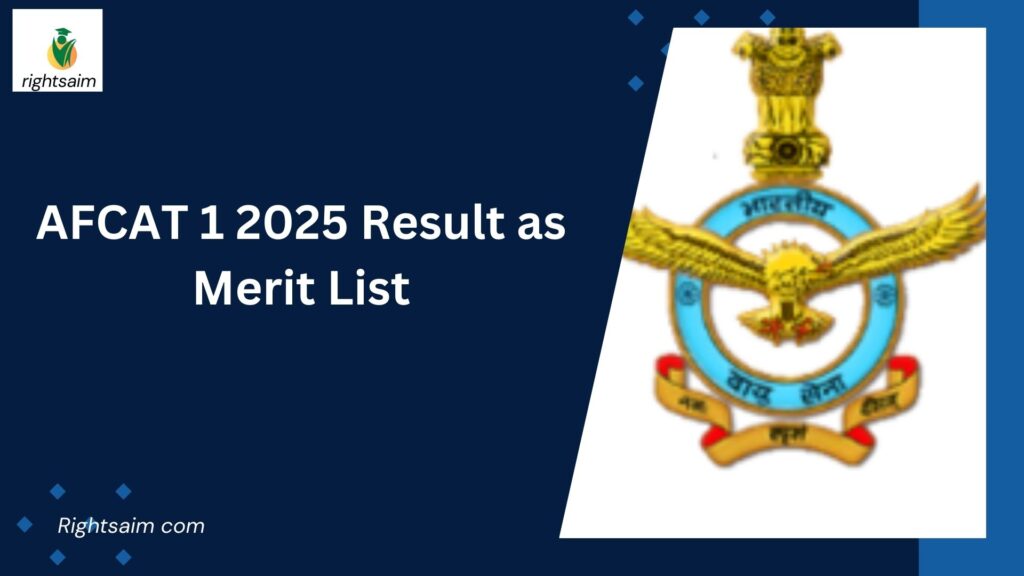 AFCAT 1 2025 Result as Merit List