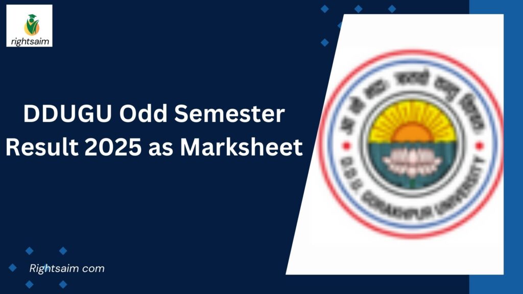 DDUGU Odd Semester Result 2025 as Marksheet