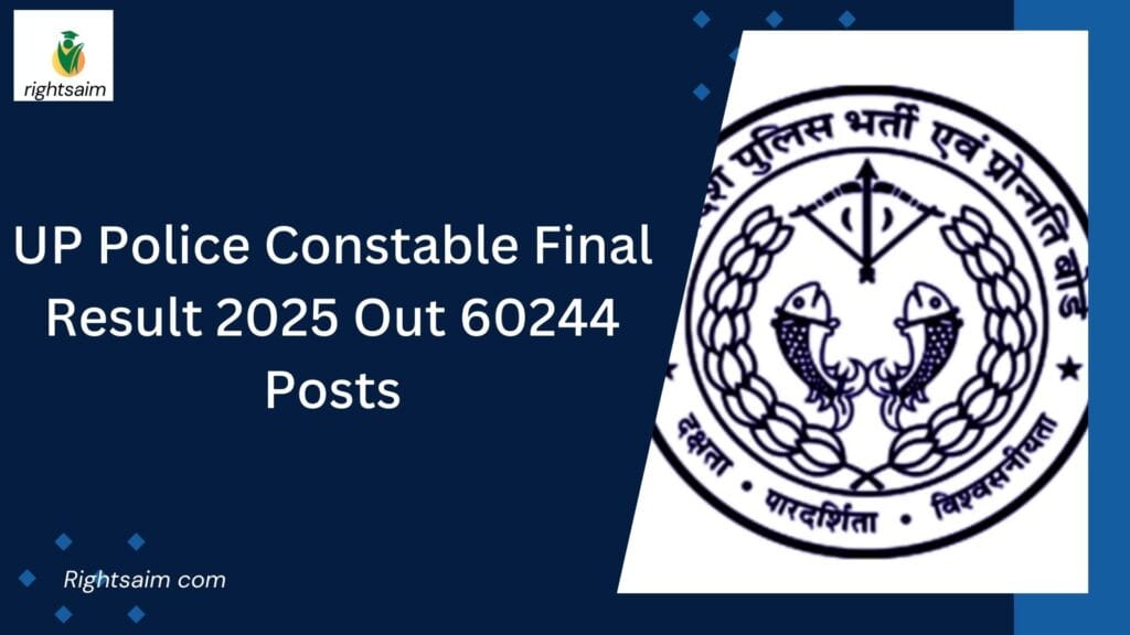 UP Police Constable Final Result 2025 Out 60244 Posts