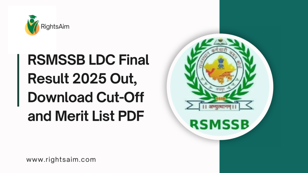 RSMSSB LDC Final Result 2025 Out, Download Cut-Off and Merit List PDF