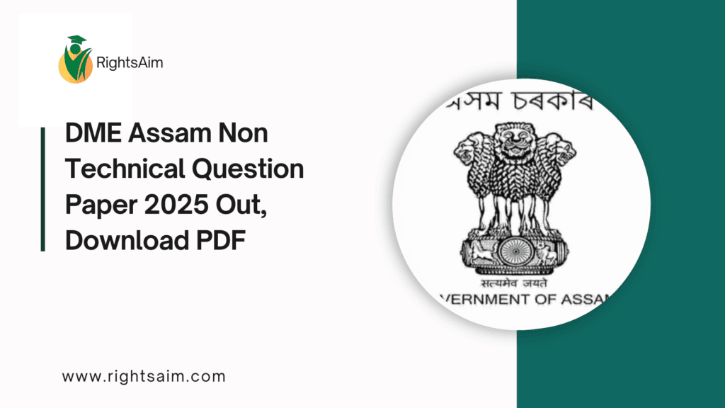 DME Assam Non Technical Question Paper 2025 Out, Download PDF