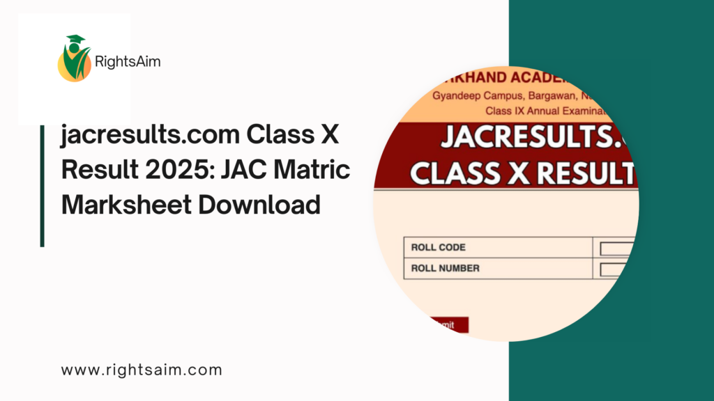 jacresults.com Class X Result 2025: JAC Matric Marksheet Download
