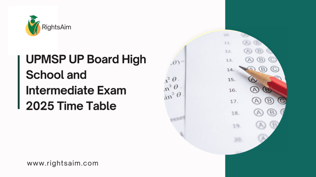 UPMSP UP Board High School and Intermediate Exam 2025 Time Table