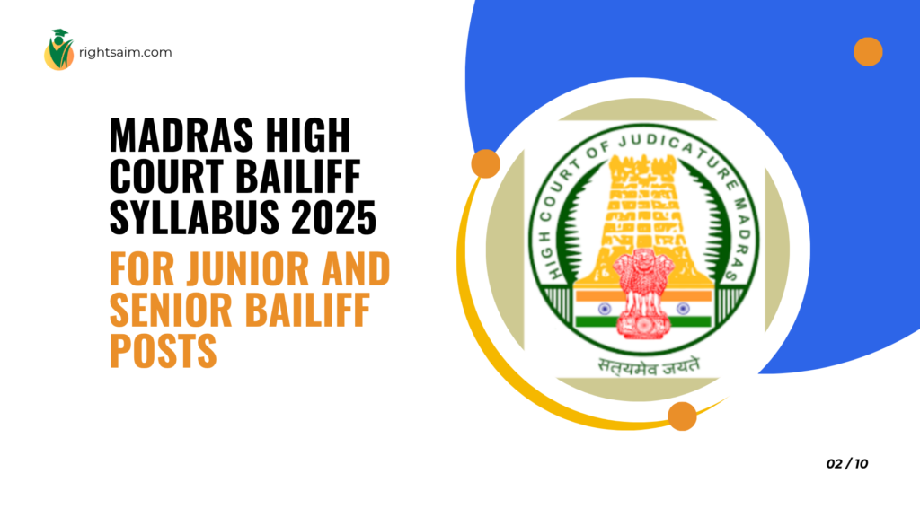 Madras High Court Bailiff Syllabus 2025 for Junior and Senior Bailiff Posts