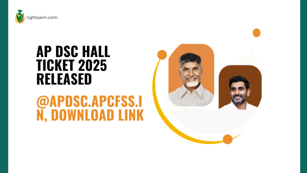AP DSC Hall Ticket 2025 Released @apdsc.apcfss.in, Download Link