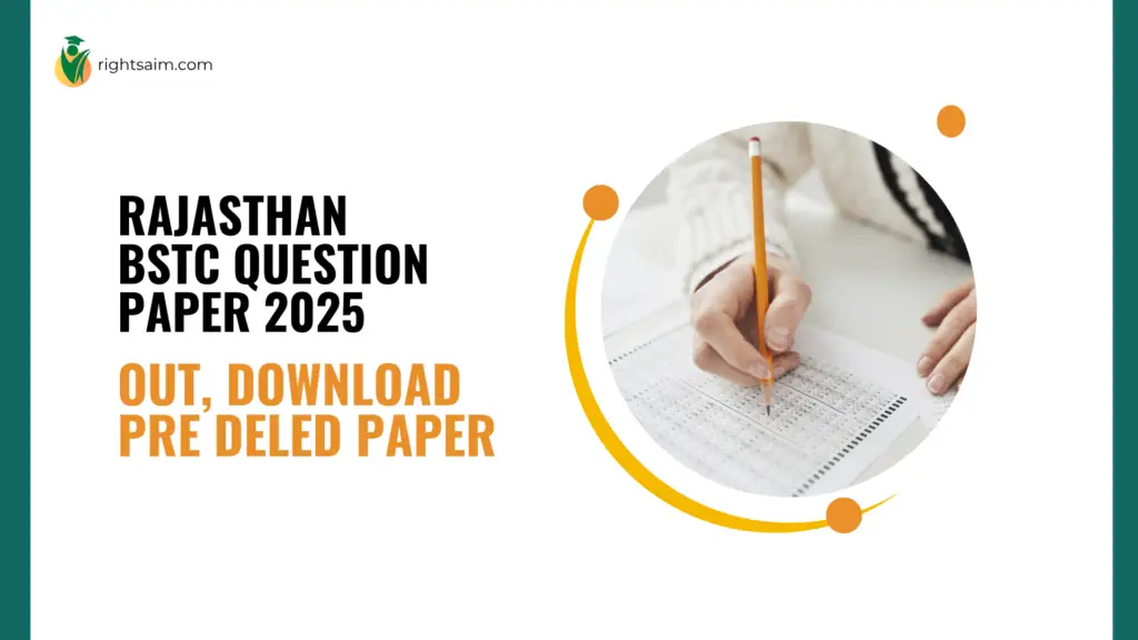 Rajasthan BSTC Question Paper 2025 Out, Download Pre DELED Paper