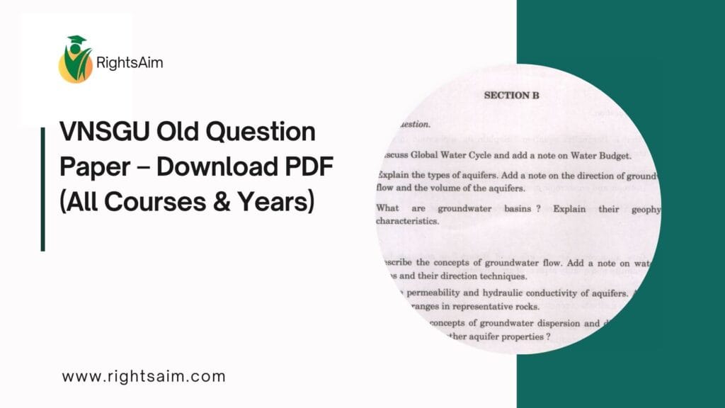 VNSGU Old Question Paper – Download PDF (All Courses & Years)
