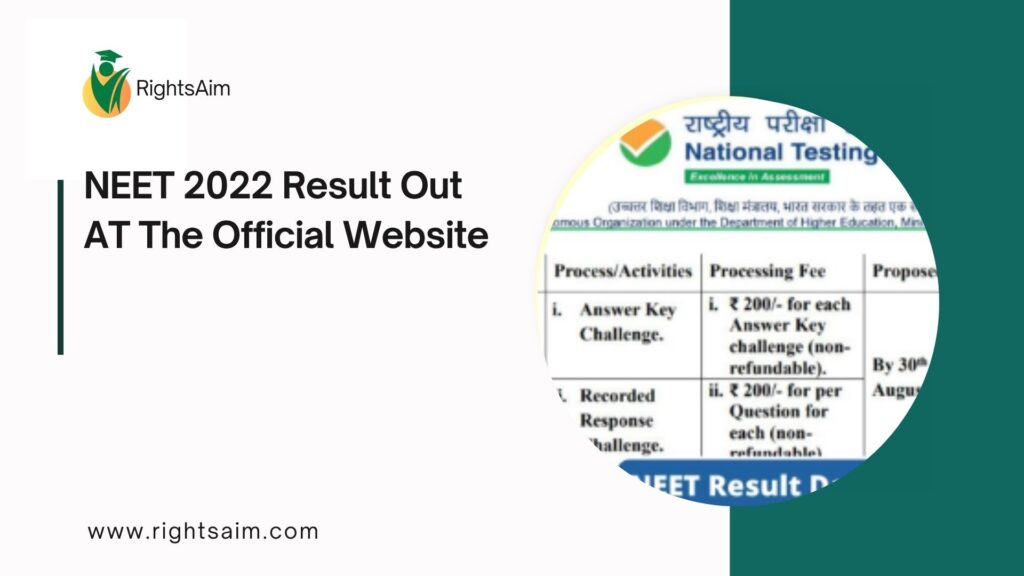 NEET 2022 Result Out AT The Official Website