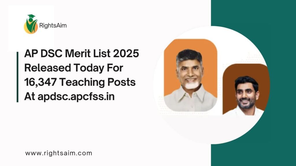AP DSC Merit List 2025 Released Today For 16,347 Teaching Posts At apdsc.apcfss.in