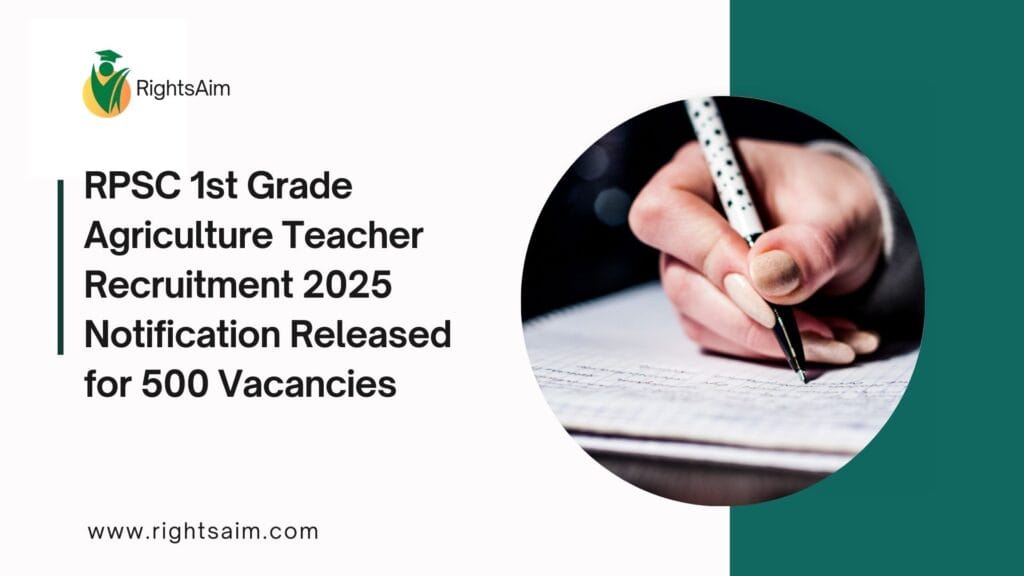 RPSC 1st Grade Agriculture Teacher Recruitment 2025