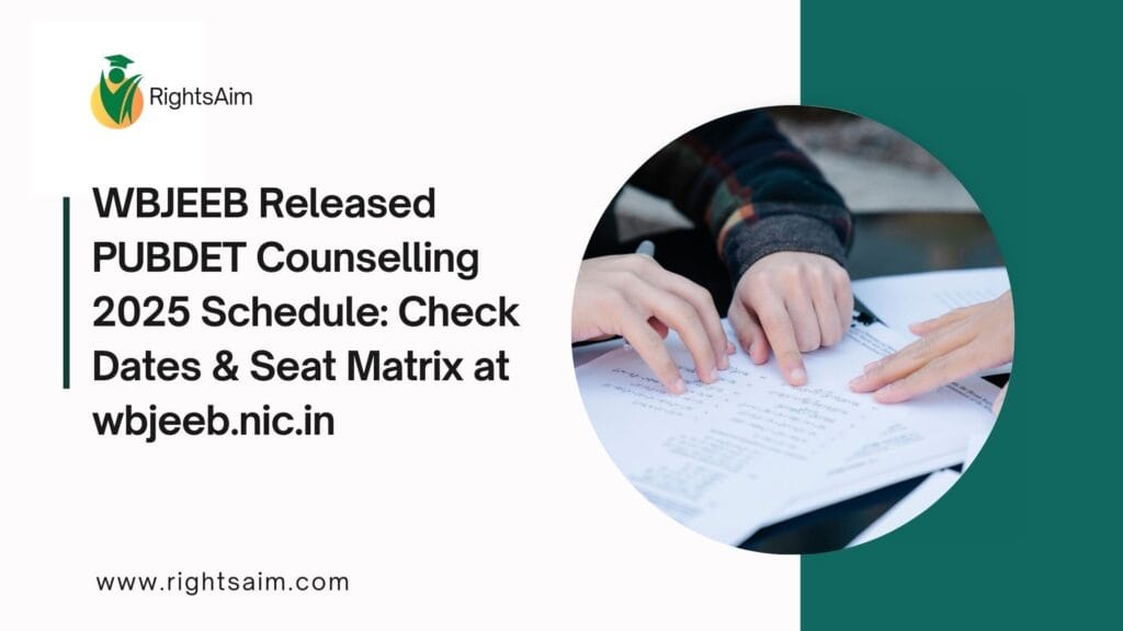 WBJEEB Released PUBDET Counselling 2025 Schedule