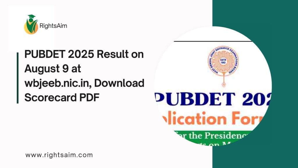 PUBDET 2025 Result on August 9 at wbjeeb.nic.in, Download Scorecard PDF