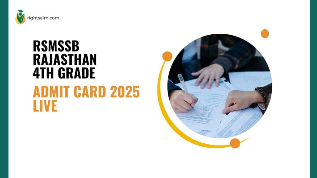 RSMSSB Rajasthan 4th Grade Admit Card 2025
