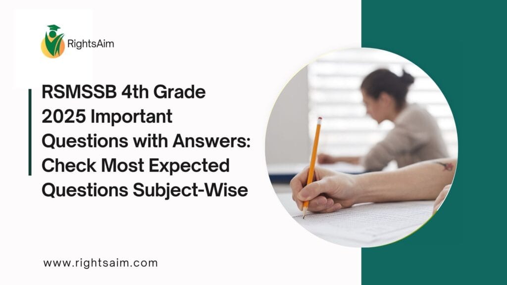 RSMSSB 4th Grade 2025 Important Questions with Answers