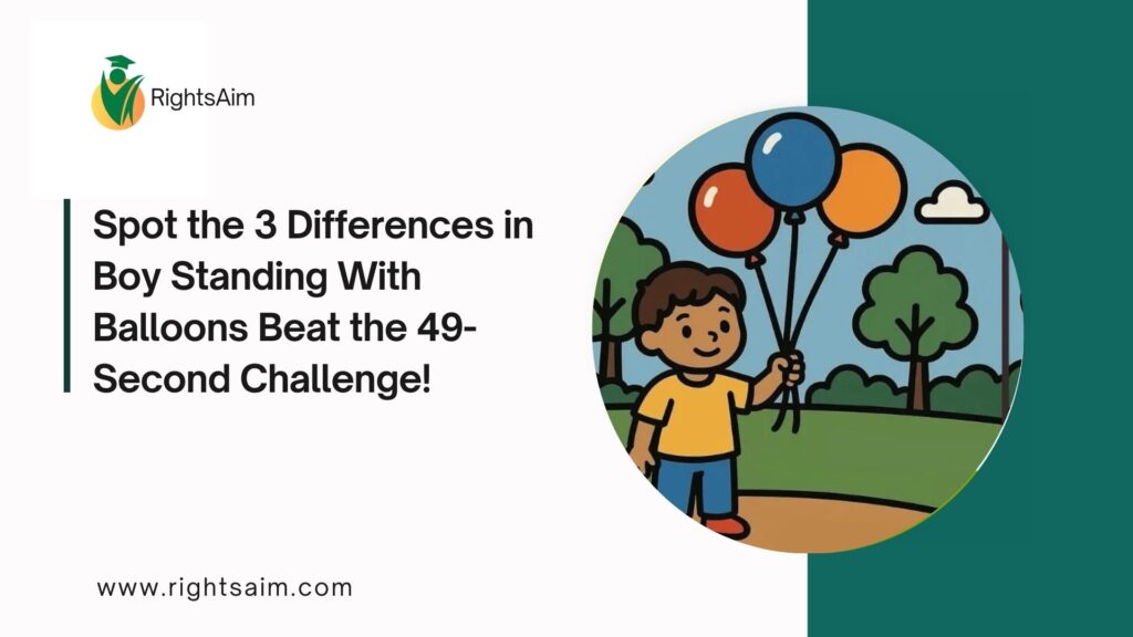 Spot the 3 Differences in Boy Standing With Balloons