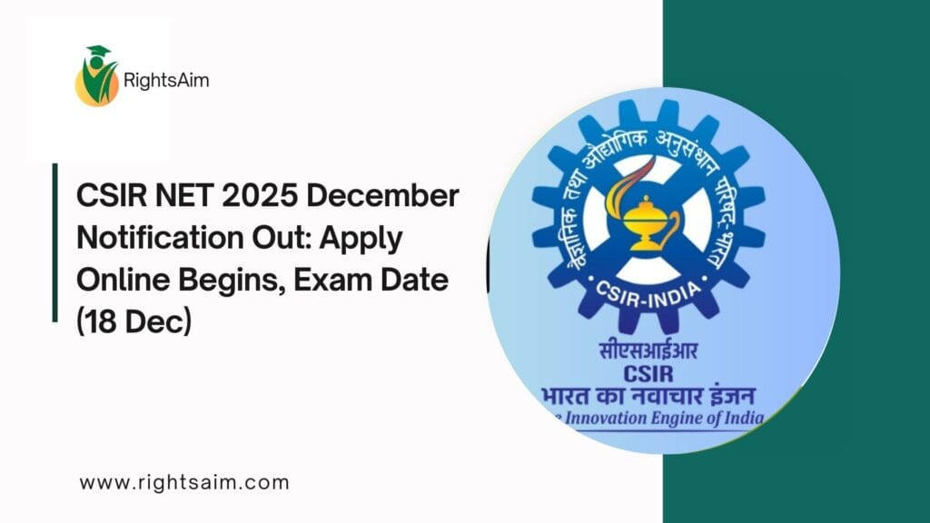 CSIR NET 2025 December Notification Out