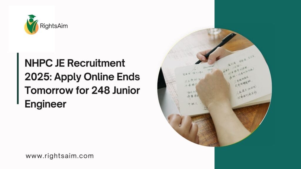 NHPC JE Recruitment 2025: Apply Online Ends Tomorrow for 248 Junior Engineer