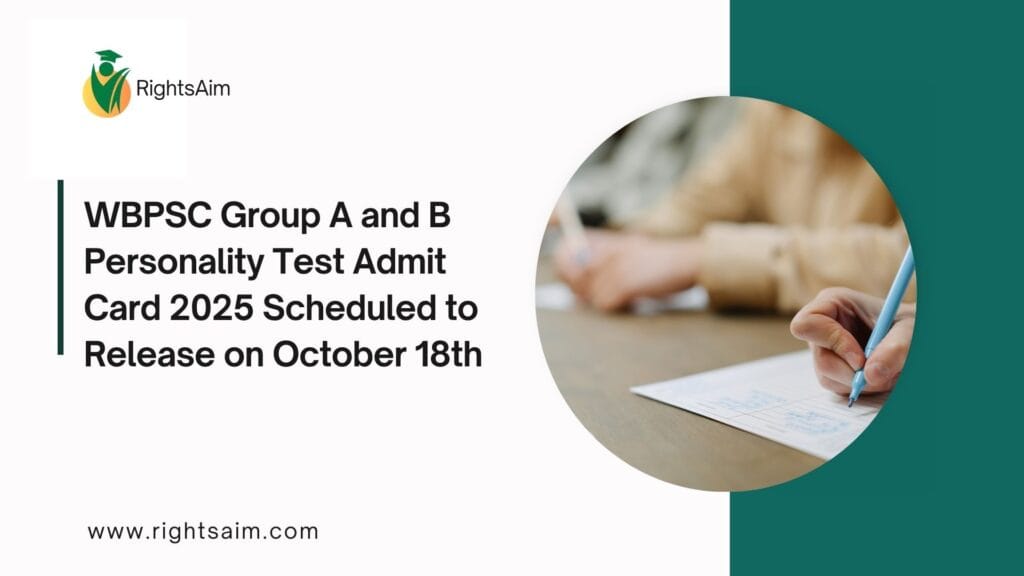 WBPSC Group A and B Personality Test Admit Card 2025