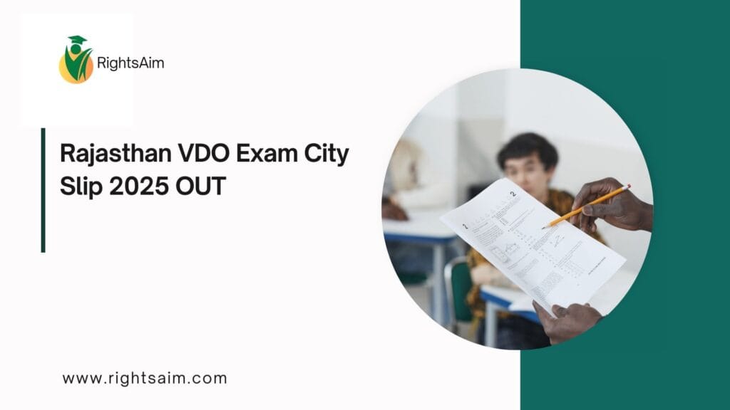 Rajasthan VDO Exam City Slip 2025 OUT