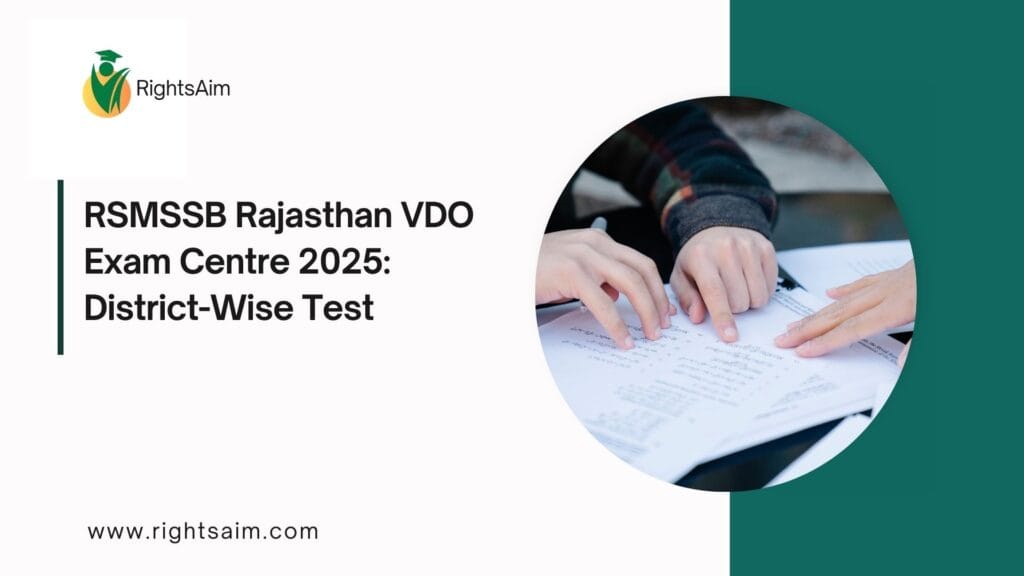 RSMSSB Rajasthan VDO Exam Centre 2025