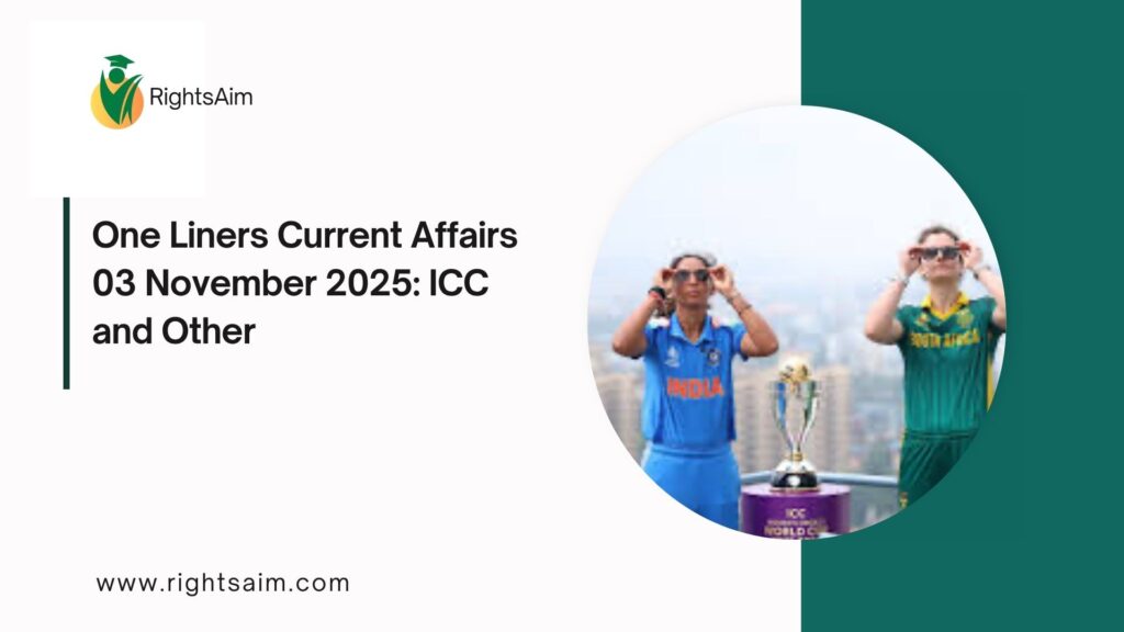 One Liners Current Affairs 03 November 2025