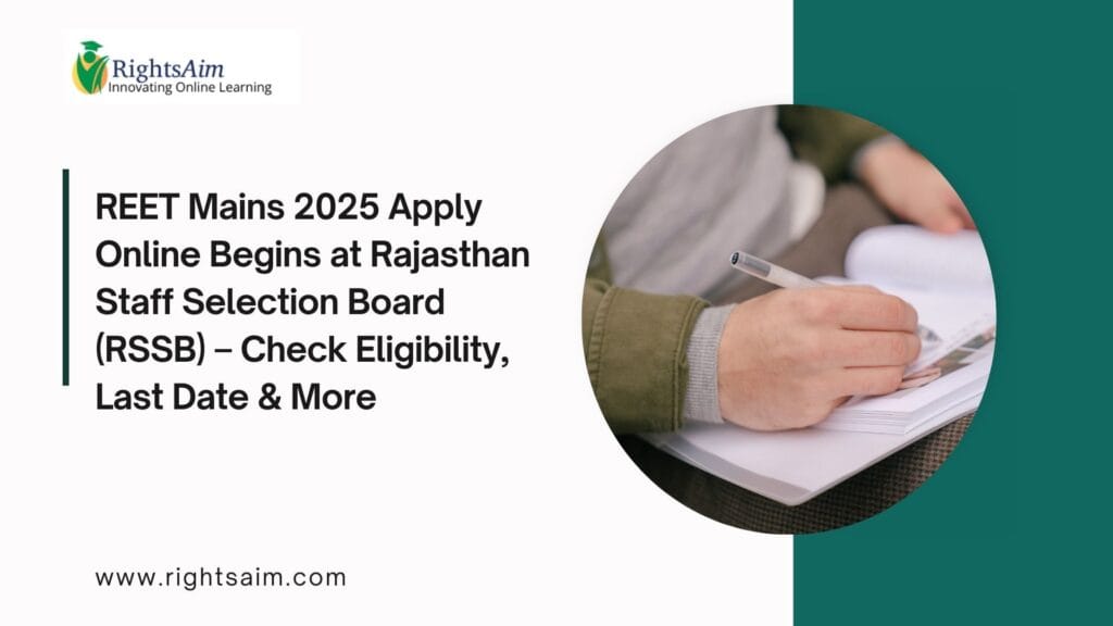 REET Mains Apply Online 2025