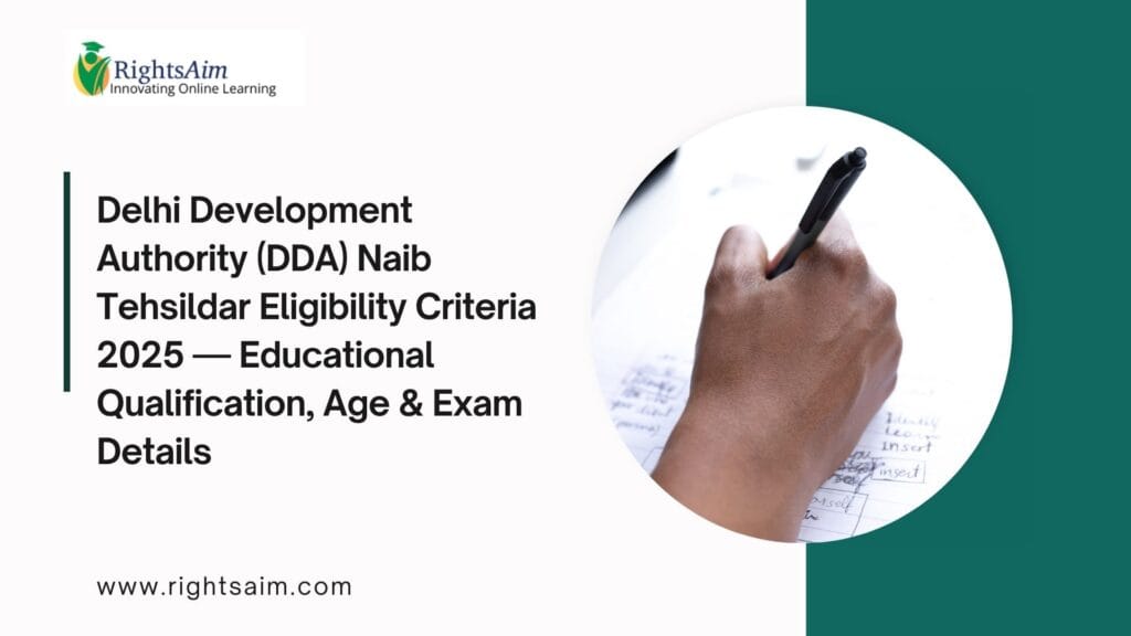 DDA Naib Tehsildar Eligibility Criteria 2025