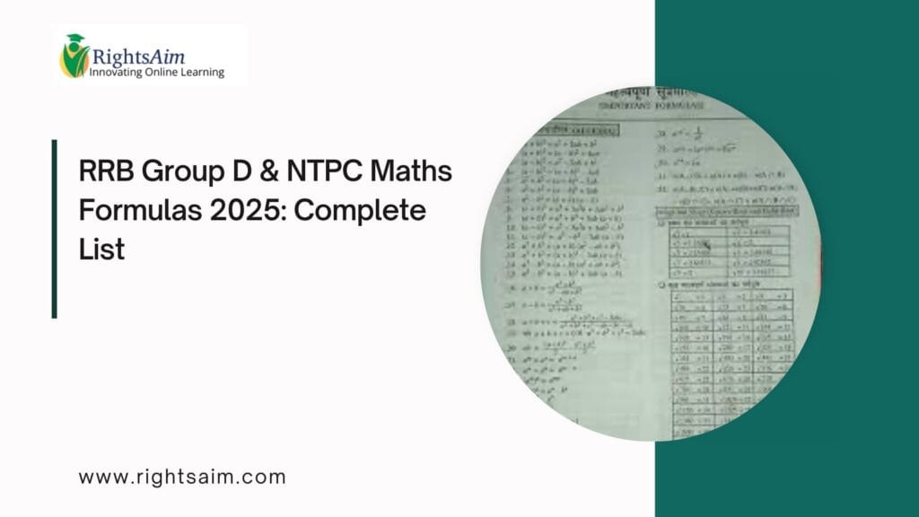 RRB Group D & NTPC Maths Formulas 2025