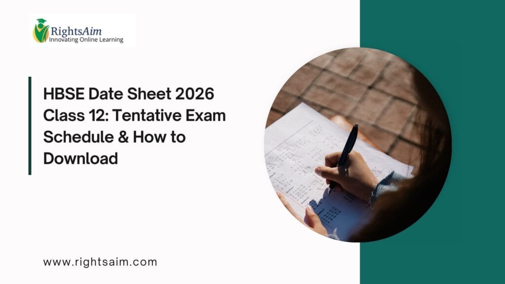 HBSE Date Sheet 2026 Class 12