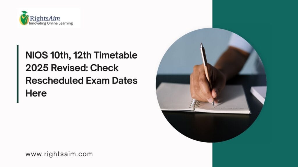NIOS 10th, 12th Timetable 2025