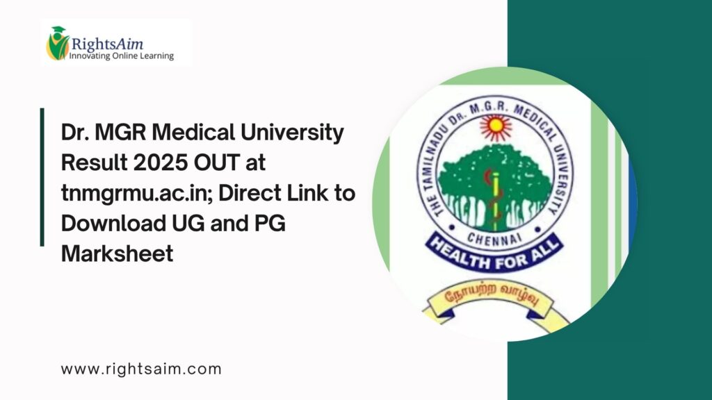 Dr. MGR Medical University Result 2025
