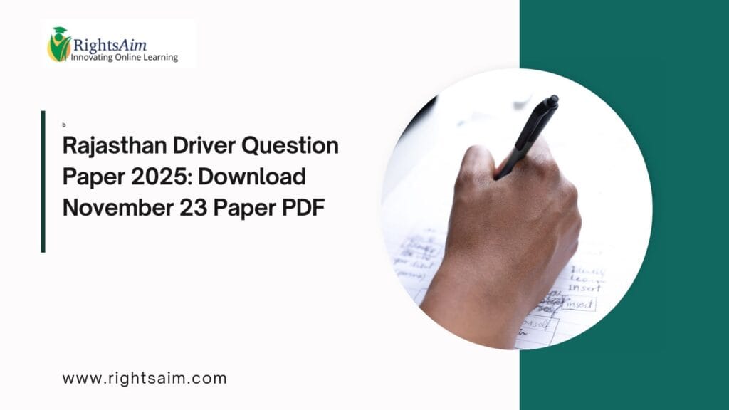 Rajasthan Driver Question Paper 2025
