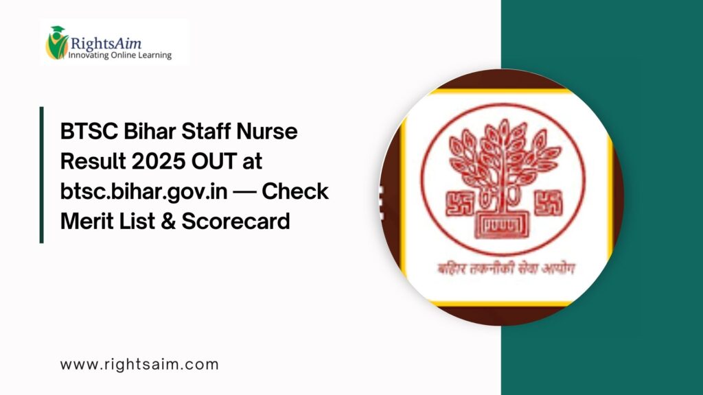 BTSC Bihar Staff Nurse Result 2025