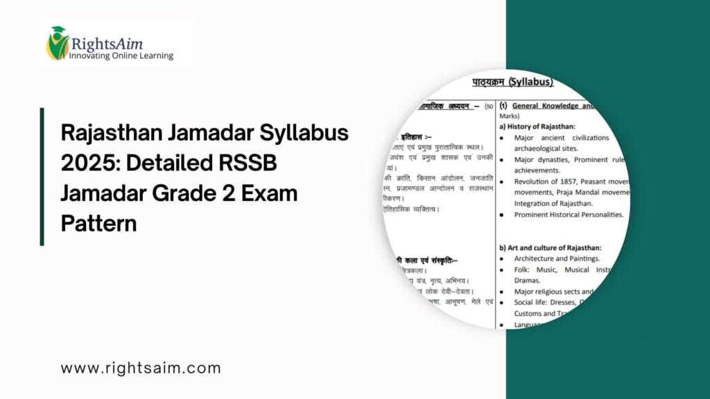 Rajasthan Jamadar Syllabus 2025