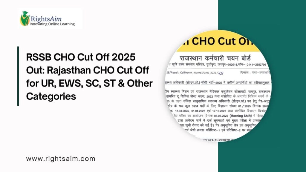 RSSB CHO Cut Off 2025
