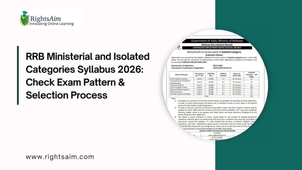 RRB Ministerial and Isolated Categories Syllabus 2026