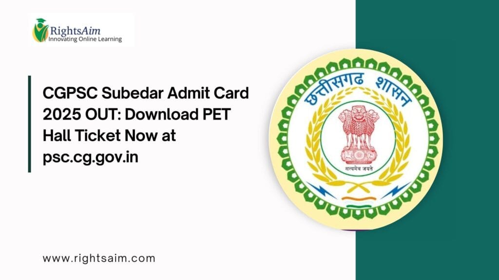 CGPSC Subedar Admit Card 2025