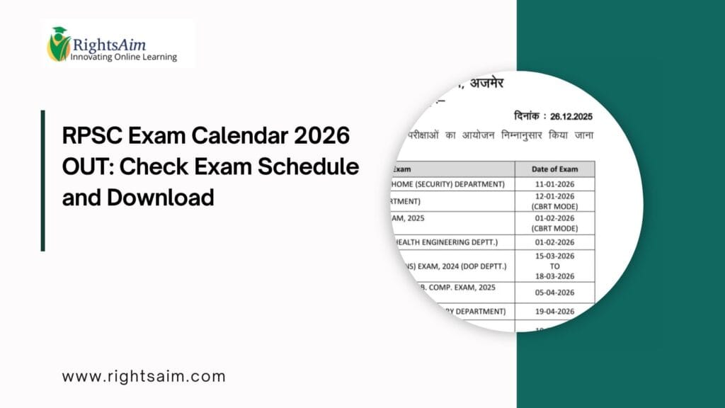 RPSC Exam Calendar 2026 OUT
