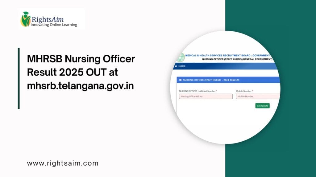 MHRSB Nursing Officer Result 2025