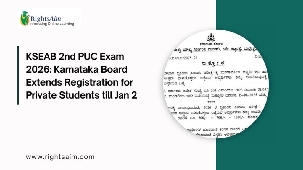 KSEAB 2nd PUC Exam 2026