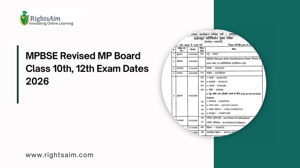 MP Board Class 10th, 12th Exam Dates 2026