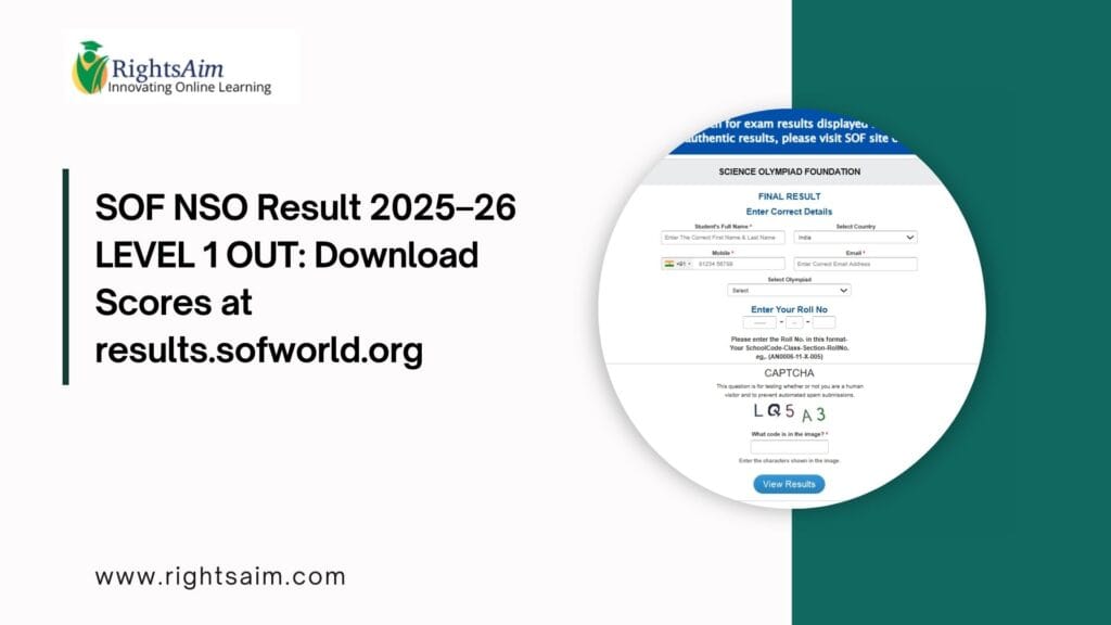 SOF NSO Result 2025–26 LEVEL 1 OUT