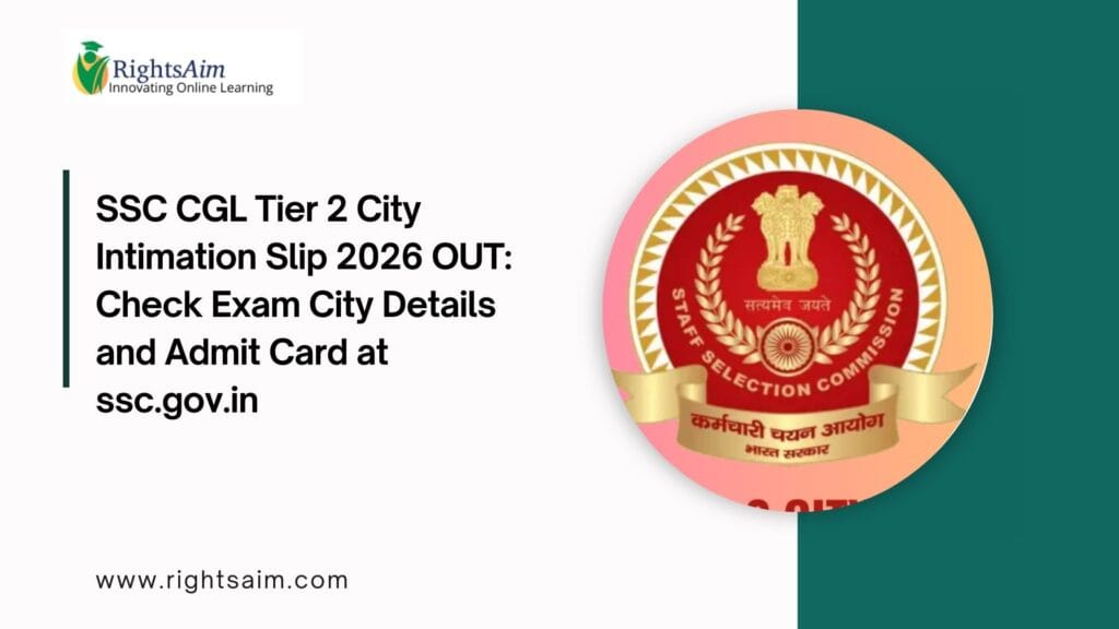 SSC CGL Tier 2 City Intimation Slip 2026