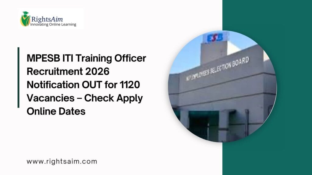 MPESB ITI Training Officer Recruitment 2026