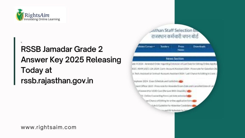 RSSB Jamadar Grade 2 Answer Key 2025
