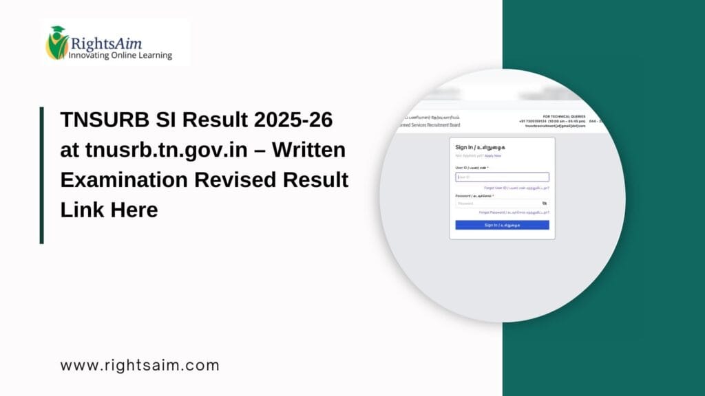 TNSURB SI Result 2025-26