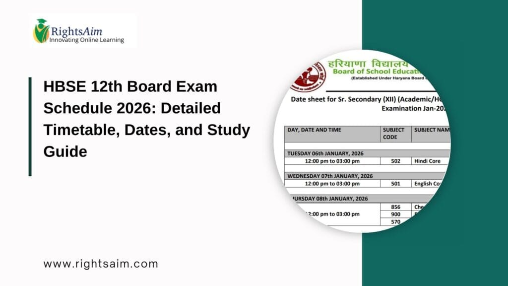 HBSE 12th Board Exam Schedule 2026